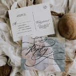 Invitation Carte Postale Calligraphie romantique Demande de chanson RSVP<br><div class="desc">Cette calligraphie romantique demande de chanson photo carte postale RSVP est parfait pour un mariage simple. Le design classique moderne comprend des tourbillons fantaisistes et des fleurs fantaisistes avec une magnifique typographie élégante et lettrée à la main. Créez votre liste d'invités mariages et votre liste de chansons de piste de...</div>