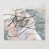 Invitation Carte Postale Calligraphie romantique Demande de chanson RSVP (Devant)