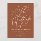 Invitation Carte Postale Calligraphie Whimsical Terracotta Mariage QR Code (Devant)