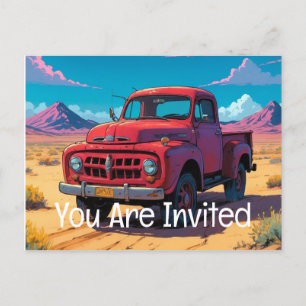 Invitation Carte Postale Camion de ramassage américain classique