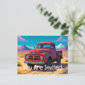 Invitation Carte Postale Camion de ramassage américain classique (Debout devant)