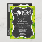 Invitation Carte Postale Camion vert Apple ; Hockey (Devant / Derrière)