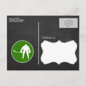Invitation Carte Postale Camion vert Apple ; Hockey (Dos)