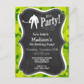 Invitation Carte Postale Camion vert Apple ; Hockey (Devant)