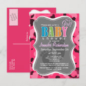 Invitation Carte Postale Camo Rose Chaud ; Camouflage (Devant / Derrière)