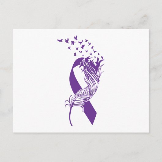 Invitation Carte Postale Cancer Purple Ribbon (Devant)