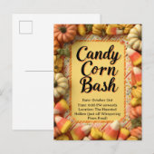 Invitation Carte Postale Candy Corn Bash Halloween Party (Devant / Derrière)