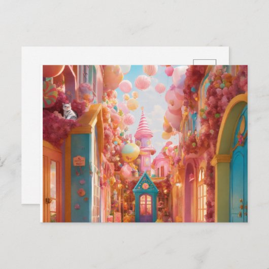 Invitation Carte Postale Candyland Extravaganza : Unwrap the Magic with Our (Devant / Derrière)