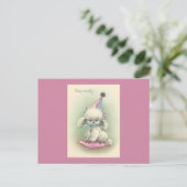 Invitation Carte Postale Caniche vintage (Debout devant)