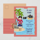 Invitation Carte Postale Capitaine de la fête d'anniversaire du navire pira (Devant / Derrière)