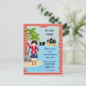 Invitation Carte Postale Capitaine de la fête d'anniversaire du navire pira (Debout devant)