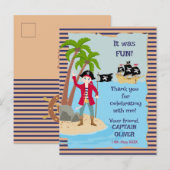 Invitation Carte Postale Capitaine de la fête d'anniversaire du navire pira (Devant / Derrière)