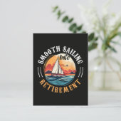 Invitation Carte Postale Capitaine navigation tranquille en retraite (Debout devant)