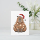 Invitation Carte Postale Capybara Xmas Correspondant drôle Père Noël (Debout devant)