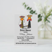 Invitation Carte Postale Caricature Mariage de la Giraffe Cute (Debout devant)