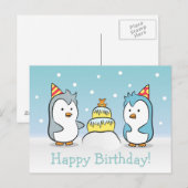 Invitation Carte Postale Caricature mignonne - Célébration d'anniversaire d (Devant / Derrière)