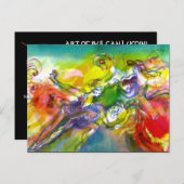 Invitation Carte Postale CARNAVAL ITALIEN Masquerade Danse et musique (Devant / Derrière)