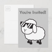 Invitation Carte Postale Cartographie de mouton blanc mou (Devant / Derrière)
