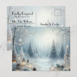 Invitation Carte Postale Carton de réponse pour le solstice d'hiver