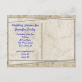 Invitation Carte Postale Carton d'invitation à pochette à plume de paon (Dos)