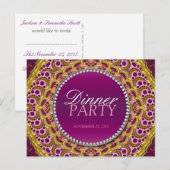 Invitation Carte Postale Carton d'invitation à un dîner exotique d'orient (Devant / Derrière)