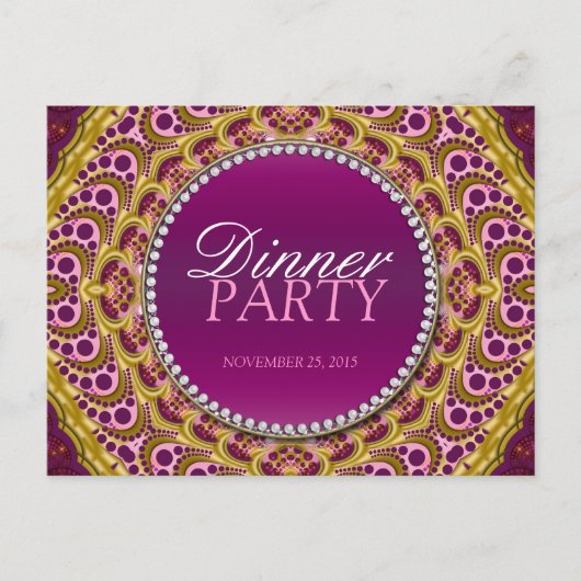 Invitation Carte Postale Carton d'invitation à un dîner exotique d'orient (Devant)