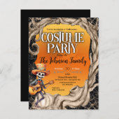 Invitation Carte Postale Carton d'invitation à une soirée costumée Hallowee (Devant / Derrière)
