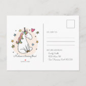 Invitation Carte Postale Carton d'invitation d'anniversaire Licorne Arc-en- (Dos)