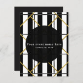 Invitation Carte Postale Carton d'invitation de fête géométrique chic et gl (Devant / Derrière)