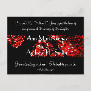 Invitation Carte Postale Carton d'invitation de mariage avec un arbre aux f