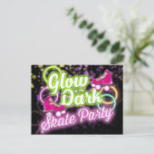 Invitation Carte Postale Carton d'invitation pour SOIRÉE DE PATIN EN LUMIÈR (Debout devant)