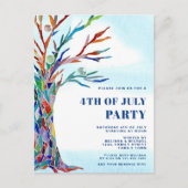 Invitation Carte Postale Carton d'invitation pour une fête du quatre juille (Devant)