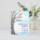 Invitation Carte Postale Carton d'invitation pour une fête du quatre juille (Debout devant)