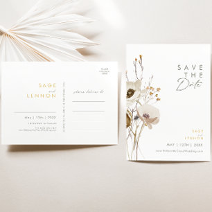 Invitation Carte Postale Carton d'invitation précoce à motif de fleur sauva