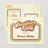 Invitation Carte Postale Carton d'invitation Soirée Années Soixante-dix (Devant / Derrière)