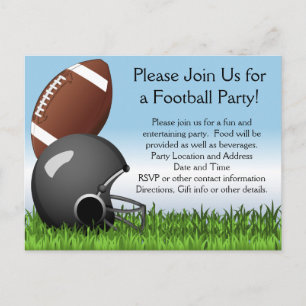 Invitation Carte Postale Casque/balle de football