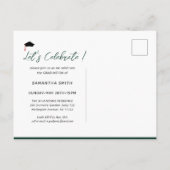 Invitation Carte Postale Casquette Gown ça va tomber Green Modernisation Gr (Dos)