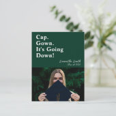 Invitation Carte Postale Casquette Gown ça va tomber Green Modernisation Gr (Debout devant)