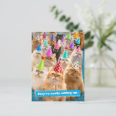 Invitation Carte Postale Cat Party (Debout devant)