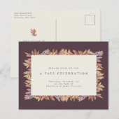 Invitation Carte Postale Célébration d'automne feuilles d'automne simple pr (Devant / Derrière)