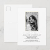 Invitation Carte Postale Célébration de la vie Simple Chic Elégant Photo (Devant / Derrière)