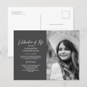 Invitation Carte Postale Célébration de la vie Simple Chic Elégant Photo