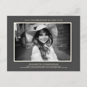 Invitation Carte Postale Célébration de la vie Simple Chic Elégant Photo