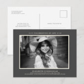 Invitation Carte Postale Célébration de la vie Simple Chic Elégant Photo (Devant / Derrière)