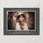 Invitation Carte Postale Célébration de la vie Simple Chic Elégant Photo (Devant)