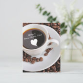 Invitation Carte Postale Célébration du café Bean-Tastic (Debout devant)