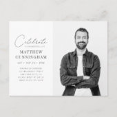 Invitation Carte Postale Celebration His Wonderful Life Modern Simple Photo (Devant)