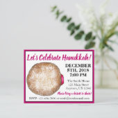Invitation Carte Postale Célébrer Hanoukka Jelly Donut Fêtes juives (Debout devant)