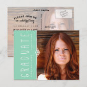 INVITATION CARTE POSTALE CÉLÉBRER L'INVITATION DE LA FÊTE DE DIPLÔME PHOTO (Devant / Derrière)