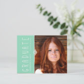 INVITATION CARTE POSTALE CÉLÉBRER L'INVITATION DE LA FÊTE DE DIPLÔME PHOTO (Debout devant)